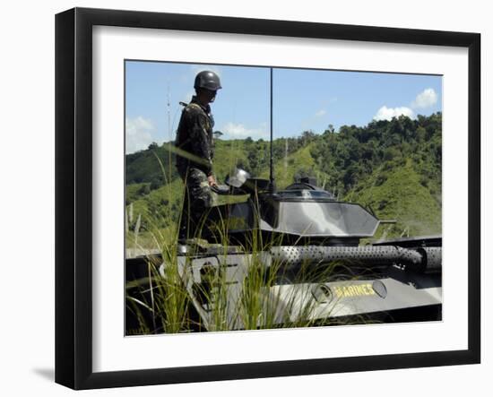 The Philippine Marine Battalion Landing Team Fire the Weapons System of a Light Armored Vehicle 300-Stocktrek Images-Framed Photographic Print