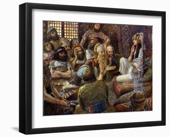 The Philistines visit Delilah - Bible-James Jacques Joseph Tissot-Framed Giclee Print