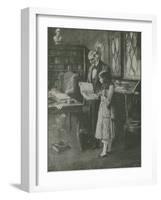 The Philosopher and the Little Girl Among the Books-null-Framed Giclee Print