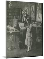 The Philosopher and the Little Girl Among the Books-null-Mounted Giclee Print