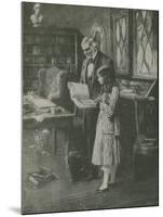The Philosopher and the Little Girl Among the Books-null-Mounted Giclee Print
