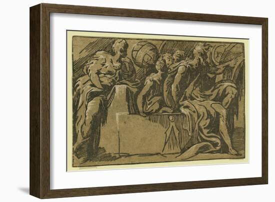 The Philosopher Diogenes and the Allegory of Astronomy-null-Framed Giclee Print