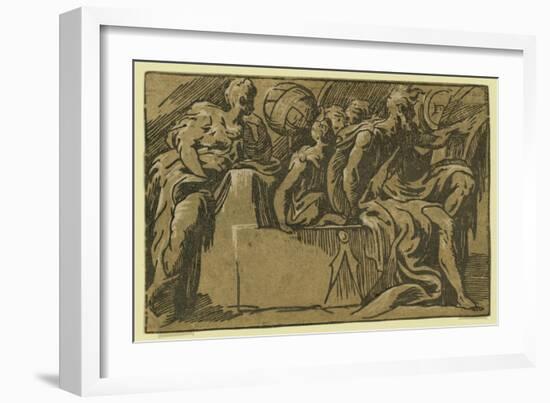 The Philosopher Diogenes and the Allegory of Astronomy-null-Framed Giclee Print