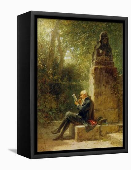 The Philosopher (The Reader in the Park)-Carl Spitzweg-Framed Stretched Canvas