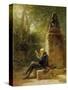 The Philosopher (The Reader in the Park)-Carl Spitzweg-Stretched Canvas
