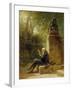 The Philosopher (The Reader in the Park)-Carl Spitzweg-Framed Giclee Print