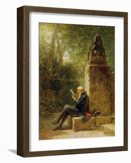 The Philosopher (The Reader in the Park)-Carl Spitzweg-Framed Giclee Print