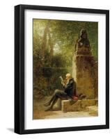 The Philosopher (The Reader in the Park)-Carl Spitzweg-Framed Giclee Print