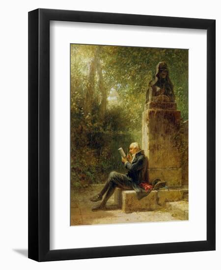 The Philosopher (The Reader in the Park)-Carl Spitzweg-Framed Giclee Print