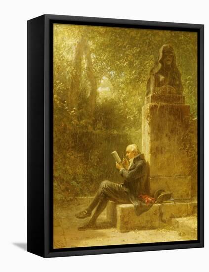 The Philosopher (The Reader in the Park)-Carl Spitzweg-Framed Stretched Canvas