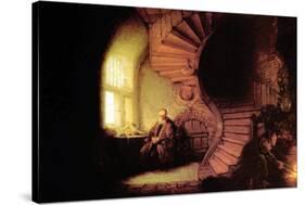 The Philosopher-Rembrandt van Rijn-Stretched Canvas