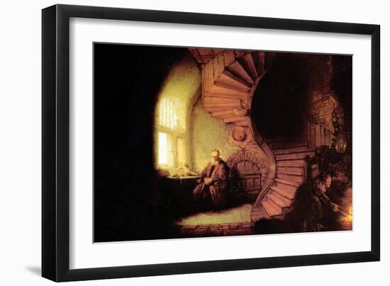 The Philosopher-Rembrandt van Rijn-Framed Art Print