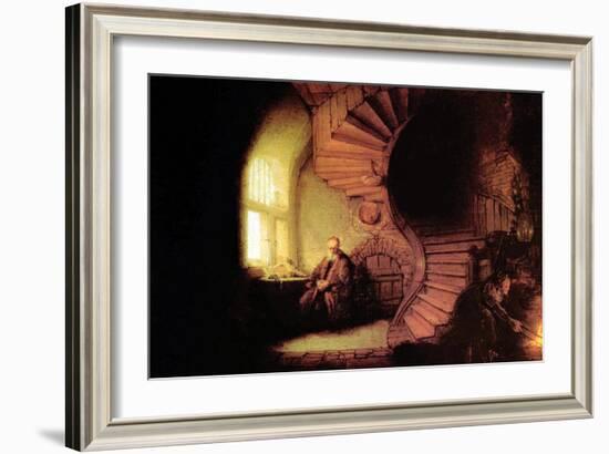 The Philosopher-Rembrandt van Rijn-Framed Art Print