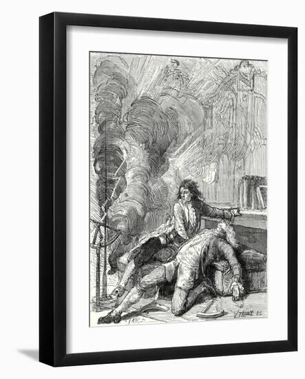 The Physicist Richmann Is Struck in His Physics Labaratory in St. Petersburg by the Electricity fro-null-Framed Giclee Print