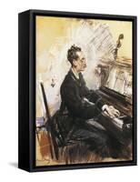 The Pianist Rey Colaco, 1883-Giovanni Canavesio-Framed Stretched Canvas