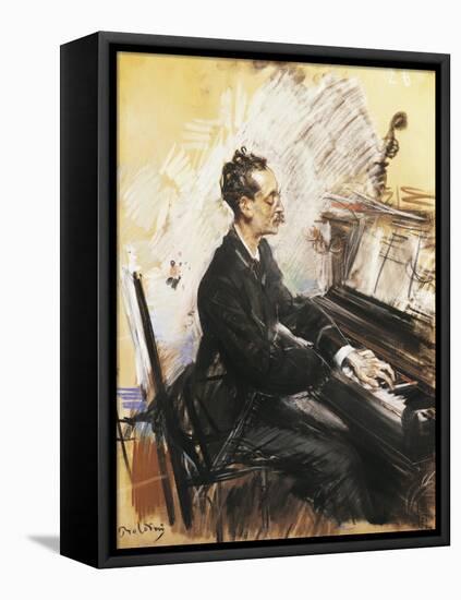 The Pianist Rey Colaco, 1883-Giovanni Canavesio-Framed Stretched Canvas