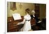 The Piano Lesson-Edmund Blair Leighton-Framed Art Print