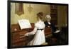 The Piano Lesson-Edmund Blair Leighton-Framed Art Print