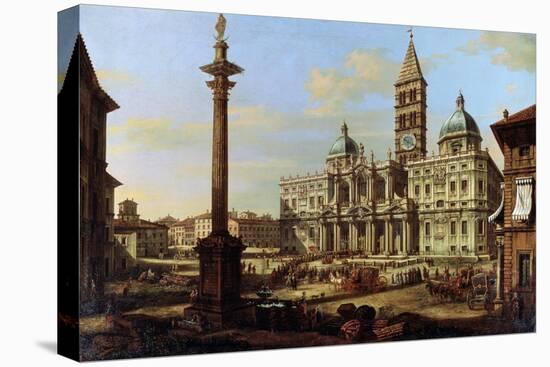 The Piazza and Church of Santa Maria Maggiore in Rome, 1739-Bernardo Bellotto-Stretched Canvas
