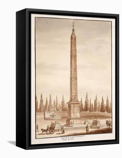 The Piazza Del Popolo Obelisk, from the Circus Maximus, 1833-Agostino Tofanelli-Framed Stretched Canvas