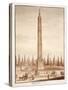 The Piazza Del Popolo Obelisk, from the Circus Maximus, 1833-Agostino Tofanelli-Stretched Canvas