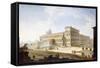 The Piazza Del Quirinale, with the Castel Sant'Angelo and Saint Peter's Beyond-Antonio Joli-Framed Stretched Canvas