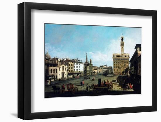 The Piazza Della Signoria and Palazzo Vecchio in Florence by Bernardo Bellotto-Fine Art-Framed Photographic Print