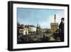 The Piazza Della Signoria and Palazzo Vecchio in Florence-Bernardo Bellotto-Framed Giclee Print