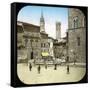 The Piazza Della Signoria and the Neptune Fountain, Florence (Italy), Circa 1895-Leon, Levy et Fils-Framed Stretched Canvas