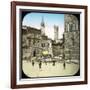 The Piazza Della Signoria and the Neptune Fountain, Florence (Italy), Circa 1895-Leon, Levy et Fils-Framed Photographic Print