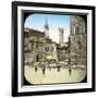 The Piazza Della Signoria and the Neptune Fountain, Florence (Italy), Circa 1895-Leon, Levy et Fils-Framed Photographic Print