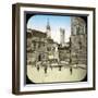 The Piazza Della Signoria and the Neptune Fountain, Florence (Italy), Circa 1895-Leon, Levy et Fils-Framed Photographic Print