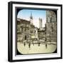 The Piazza Della Signoria and the Neptune Fountain, Florence (Italy), Circa 1895-Leon, Levy et Fils-Framed Photographic Print