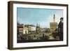 The Piazza Della Signoria in Florence, 1742 (Oil on Canvas)-Bernardo Bellotto-Framed Giclee Print