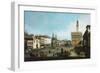 The Piazza Della Signoria in Florence, 1742 (Oil on Canvas)-Bernardo Bellotto-Framed Giclee Print
