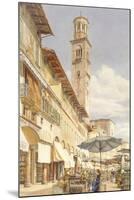 The Piazza Delle Erbe, Verona, June - September 1884 (Watercolour over Graphite on Wove Paper)-Frank Randal-Mounted Giclee Print