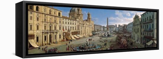 The Piazza Navona in Rome, 1699-Caspar Adriaensz van Wittel-Framed Stretched Canvas