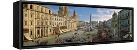 The Piazza Navona in Rome, 1699-Caspar Adriaensz van Wittel-Framed Stretched Canvas