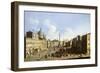 The Piazza Navona, Rome, with a Commedia dell'Arte Performance-Francesco Tironi-Framed Giclee Print