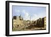 The Piazza Navona, Rome, with a Commedia dell'Arte Performance-Francesco Tironi-Framed Giclee Print