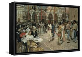 The Piazza of Saint Marks, Venice, 1883, by William Logsdail, 1859-1944, English painting,-William Logsdail-Framed Stretched Canvas