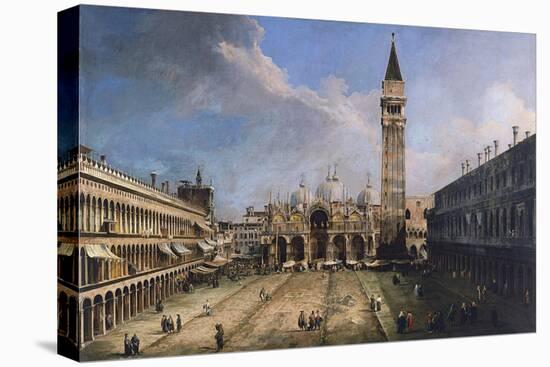 The Piazza San Marco in Venice, Ca 1723-1724-Canaletto-Stretched Canvas