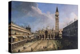 The Piazza San Marco in Venice, Ca 1723-1724-Canaletto-Stretched Canvas