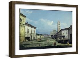 The Piazza San Martino and the Duomo, Lucca, c.1747-Bernardo Bellotto-Framed Giclee Print