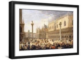 The Piazzetta, Venice, from the Bacino-Luca Carlevaris-Framed Giclee Print