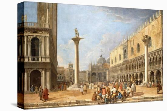 The Piazzetta, Venice, Looking Towards the Piazza San Marco-Luca Carlevaris-Stretched Canvas