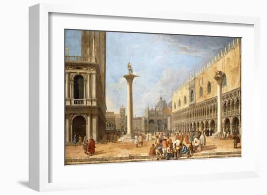 The Piazzetta, Venice, Looking Towards the Piazza San Marco-Luca Carlevaris-Framed Giclee Print