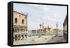 The Piazzetta, Venice, with San Giorgio Maggiore Beyond-Antonietta Brandeis-Framed Stretched Canvas