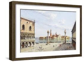 The Piazzetta, Venice, with San Giorgio Maggiore Beyond-Antonietta Brandeis-Framed Giclee Print