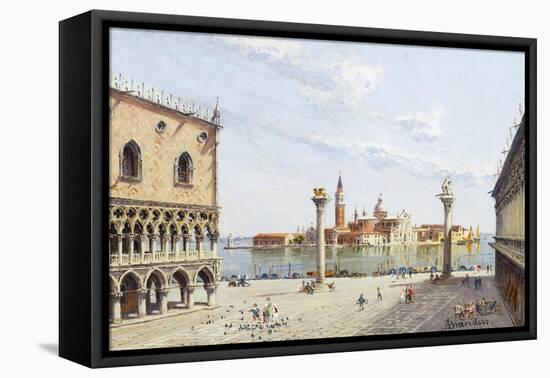 The Piazzetta, Venice, with San Giorgio Maggiore Beyond-Antonietta Brandeis-Framed Stretched Canvas